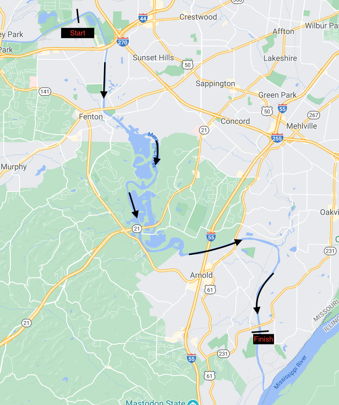 Meramec Marathon Course Maps – Off Road Racing League